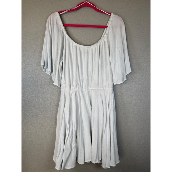 Wrangler Retro Dresses & Skirts - Wrangler Retro White Swiss Dot Off The Shoulder Mini Dress Large Cotragecore
